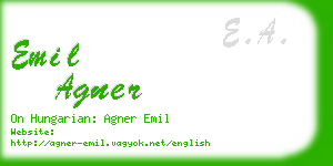emil agner business card